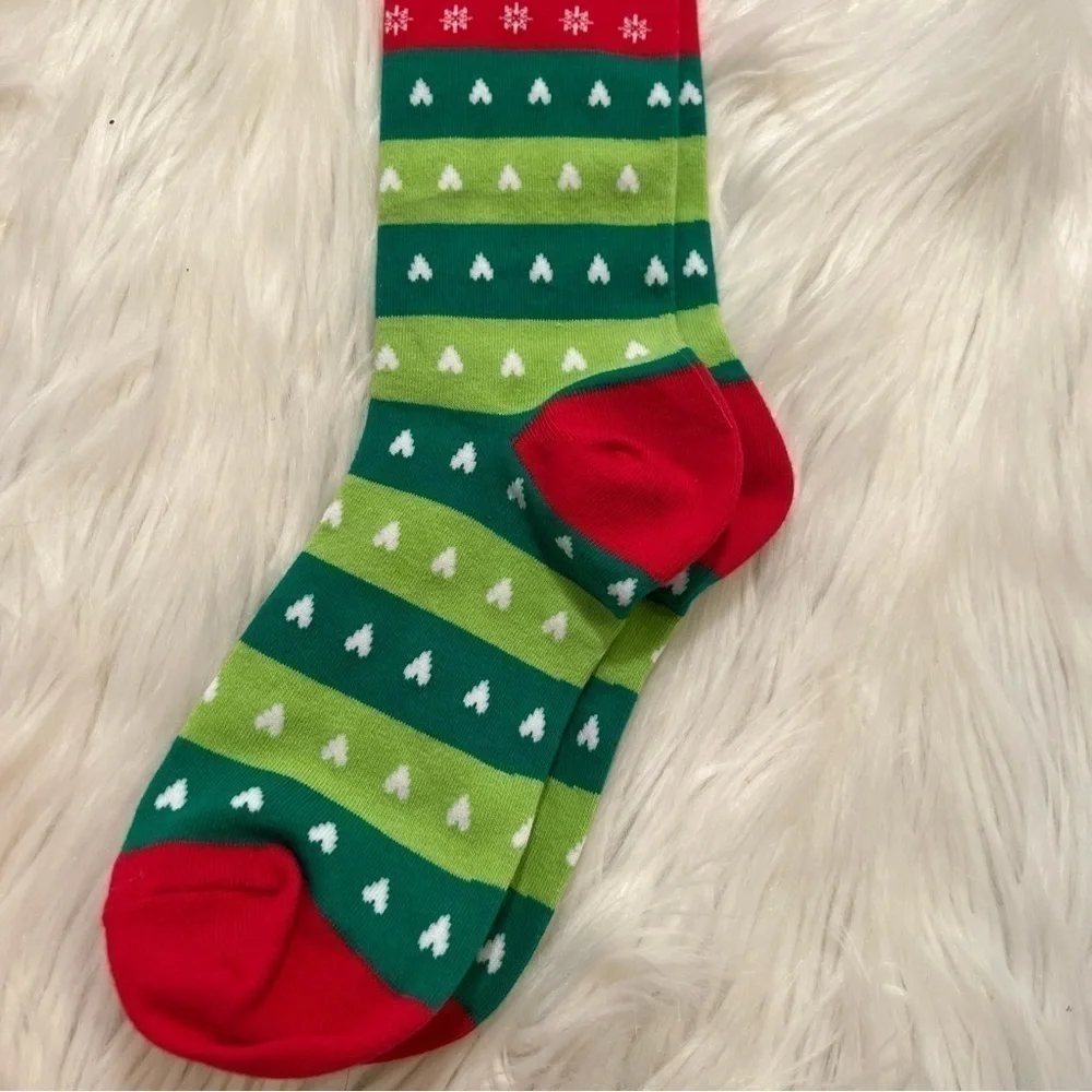 Sock it to Me Women's Knee High Tacky Holiday Sweater Socks Christmas Red Green